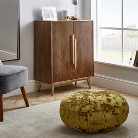 Crushed Velvet Ochre Floor Cushion Crushed Velvet Ochre Floor Cushion