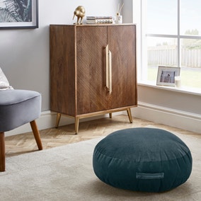 Shiny Velour Blue Floor Cushion Shiny Velour Blue Floor Cushion