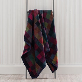 Super Soft Textured Check Multicoloured Throw Super Soft Textured Check Multicoloured Throw
