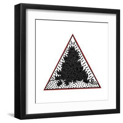 A Pile of Crowns for Jean-Michel Basquiat, 1988 - Black Framed Art Print Wall Art, 12x12