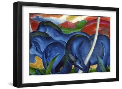 Big Blue Horses - Black Framed Art Print Wall Art, 18x12