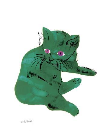 Cat From "25 Cats Named Sam and One Blue Pussy" , c. 1954 (Green Cat) - Wall Art Print, 11x14 Cat From "25 Cats Named Sam and One Blue Pussy" , c. 1954 (Green Cat) - Wall Art Print, 11x14