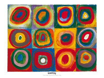 Colour Study - Squares And Concentric Circles - Wall Art Print, 32x24 Colour Study - Squares And Concentric Circles - Wall Art Print, 32x24