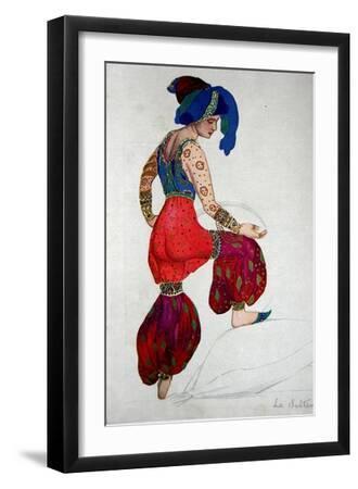 Costume Design for the Blue Sultan in 'Scheherazade', C.1910 - Black Framed Art Print Wall Art, 12x18 Costume Design for the Blue Sultan in 'Scheherazade', C.1910 - Black Framed Art Print Wall Art, 12x18
