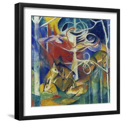 Deer in the Forest I, 1913 - Black Framed Art Print Wall Art, 16x16 Deer in the Forest I, 1913 - Black Framed Art Print Wall Art, 16x16