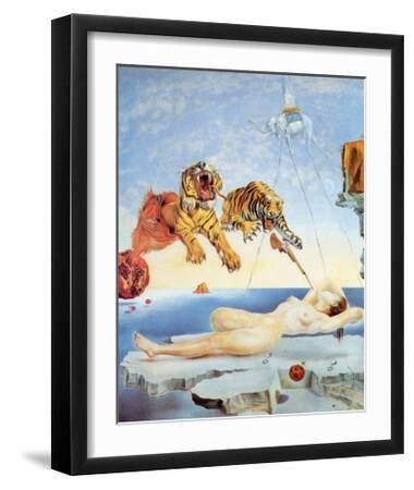 Dream Caused by the Flight of a Bee around a Pomegranate, c. 1944 - Black Framed Art Print Wall Art, 16x20