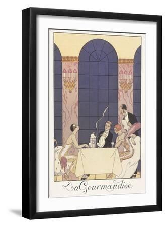 Falbalas Et Fanfreluches, Almanac for 1925: La Gourmandise - Black Framed Art Print Wall Art, 12x18 Falbalas Et Fanfreluches, Almanac for 1925: La Gourmandise - Black Framed Art Print Wall Art, 12x18