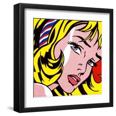 Girl with Hair Ribbon, c.1965 - Black Framed Art Print Wall Art, 12x12 Girl with Hair Ribbon, c.1965 - Black Framed Art Print Wall Art, 12x12