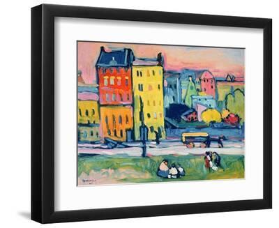 Houses in Munich, 1908 - Black Framed Art Print Wall Art, 12x9 Houses in Munich, 1908 - Black Framed Art Print Wall Art, 12x9
