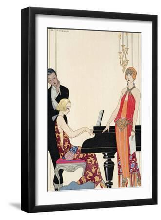 Incantation, Illustration for 'Gazette Du Bon Ton', 1922 (Pochoir Print) - Black Framed Art Print Wall Art, 12x18