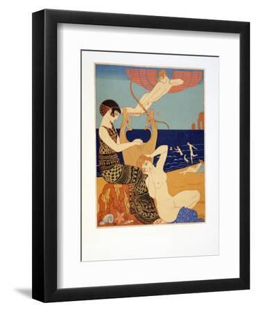 La Bague Symbolique, Illustration from Les Chansons De Bilitis, by Pierre Louys, Pub. 1922 (Pochoir - Black Framed Art Print Wall Art, 9x12 La Bague Symbolique, Illustration from Les Chansons De Bilitis, by Pierre Louys, Pub. 1922 (Pochoir - Black Framed Art Print Wall Art, 9x12