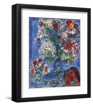 Les Amoureux et Fleurs, 1964 - Black Framed Art Print Wall Art, 11x14 Les Amoureux et Fleurs, 1964 - Black Framed Art Print Wall Art, 11x14