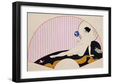 Odalisque with a Crystal Ball, Dated 1920 - Black Framed Art Print Wall Art, 18x12 Odalisque with a Crystal Ball, Dated 1920 - Black Framed Art Print Wall Art, 18x12