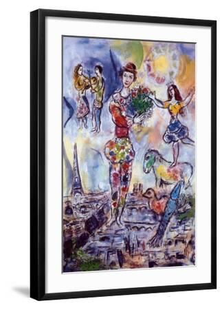 On the Roof of Paris - Black Framed Art Print Wall Art, 20x28