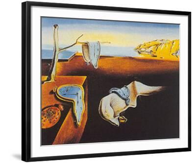 Persistence of Memory - Black Framed Art Print Wall Art, 31x24