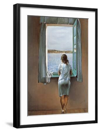 Person at the Window - Black Framed Art Print Wall Art, 20x28