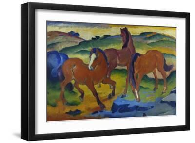 Red Horses (Grazing Horses Iv.), 1911 - Black Framed Art Print Wall Art, 18x12 Red Horses (Grazing Horses Iv.), 1911 - Black Framed Art Print Wall Art, 18x12
