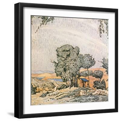 Set Design for Act I of Helen of Sparta, Performed by Ida Rubenstein's Ballet Troupe, 1912 - Black Framed Art Print Wall Art, 16x16