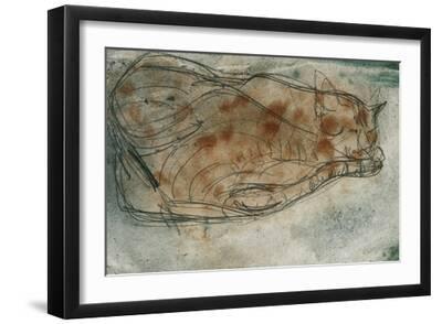 Sleeping Cat - Black Framed Art Print Wall Art, 18x12 Sleeping Cat - Black Framed Art Print Wall Art, 18x12