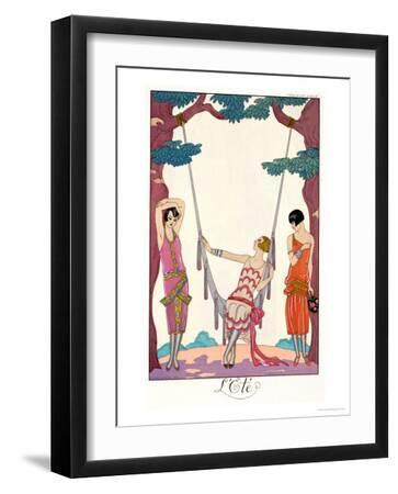 Summer, from "Gazette Du Bon Ton," 1925 - Black Framed Art Print Wall Art, 12x16 Summer, from "Gazette Du Bon Ton," 1925 - Black Framed Art Print Wall Art, 12x16