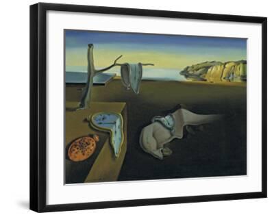 The Persistence of Memory - Black Framed Art Print Wall Art, 28x20 The Persistence of Memory - Black Framed Art Print Wall Art, 28x20
